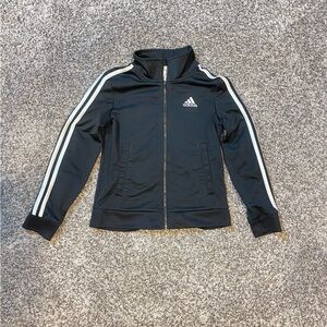 Adidas Track Suit Jacket Striped Black Full Zip Logo Sweater Boys Toddler Size 8